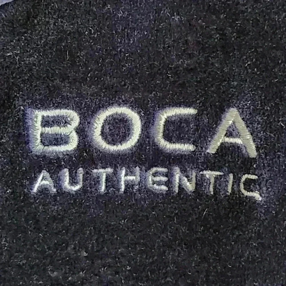 Vintage Y2K Boca Velour Zip-Up Sweatshirt L Navy - Picture 6 of 12